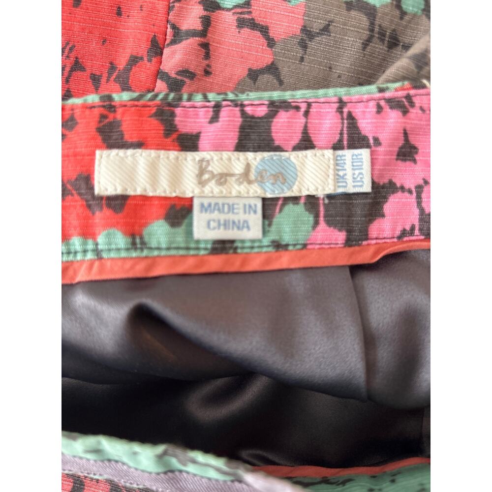 Boden Cotton Pencil Skirt Size 10R Pink Blue Dandelion Straight Pencil Lined - Picture 7 of 11